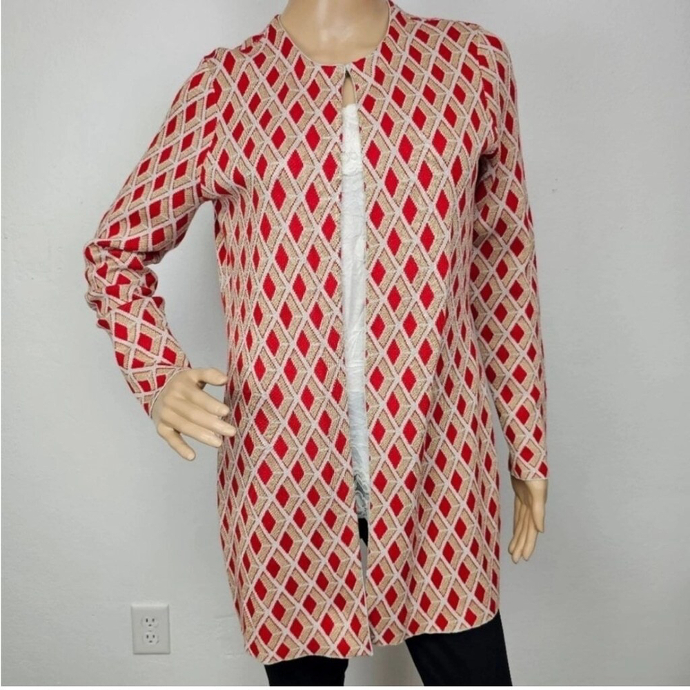 J McLaughlin Open front sweater cardigan jacket long sleeves cotton blend medium